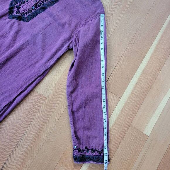 Bhag's 2000 lightweight embroidered‎ sequined tunic top boho bohemian goth - Picture 10 of 11